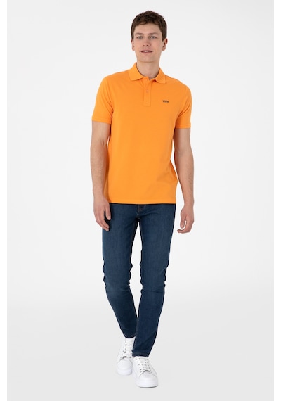 U.S. Polo Assn. Erkek Regular Fit Polo Yaka Turuncu Basic Tişört 50306007-VR051