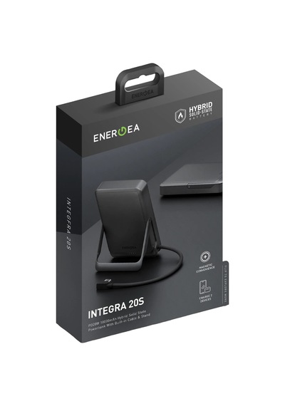 Energea Integra 20s Dijital Göstergeli 10.000 Mah 20w Type-c Dahili Kablolu Manyetik Powerbank - Siyah Siyah