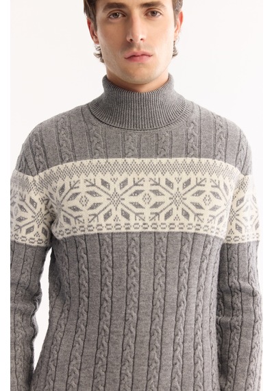 Avva Erkek Gri Balıkçı Yaka Soft Touch Desenli Triko Regular Fit Kazak A52y5072 Avva Erkek Gri Balıkçı Yaka Soft Touch Desenli Triko Regular Fit Kazak A52y5072