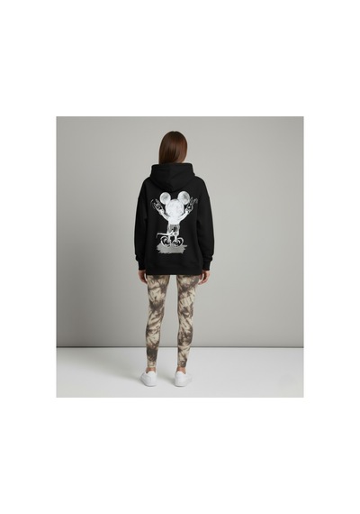 The Kadın Bol Kesim Sırttan Baskılı Oversize Hoody Sweatshirt - Modal Kışlık Kapüşonlu Siyah The Kadın Bol Kesim Sırttan Baskılı Oversize Hoody Sweatshirt - Modal Kışlık Kapüşonlu Siyah