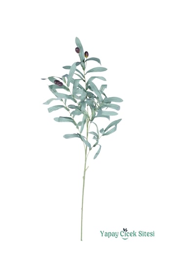 Yapay Çiçek Sitesi Yapay Zeytin Dalı 95 Cm Mat Yeşil Yeşil