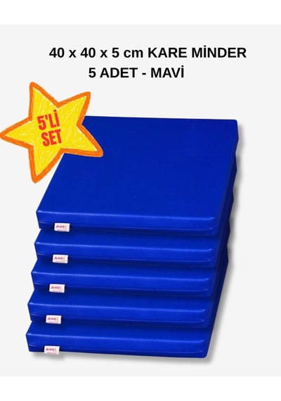 40 X 40 Kare Minder 5li Set - Mavi