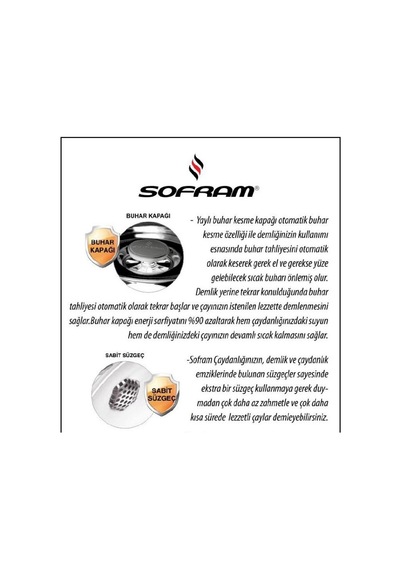 Sofram Soft Aile Boy Çaydanlık Takımı Sabit Süzgeçli
