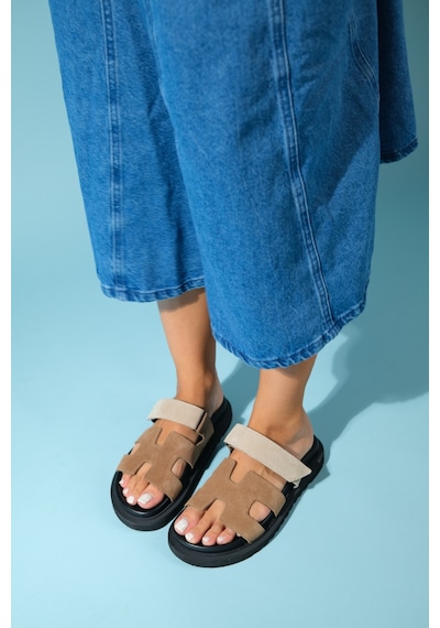 Luvishoes Luvi Shoes Morte Toprak-bej Süet Hakiki Deri Kadın Terlik Bej - Kahverengi Luvishoes Luvi Shoes Morte Toprak-bej Süet Hakiki Deri Kadın Terlik Bej - Kahverengi