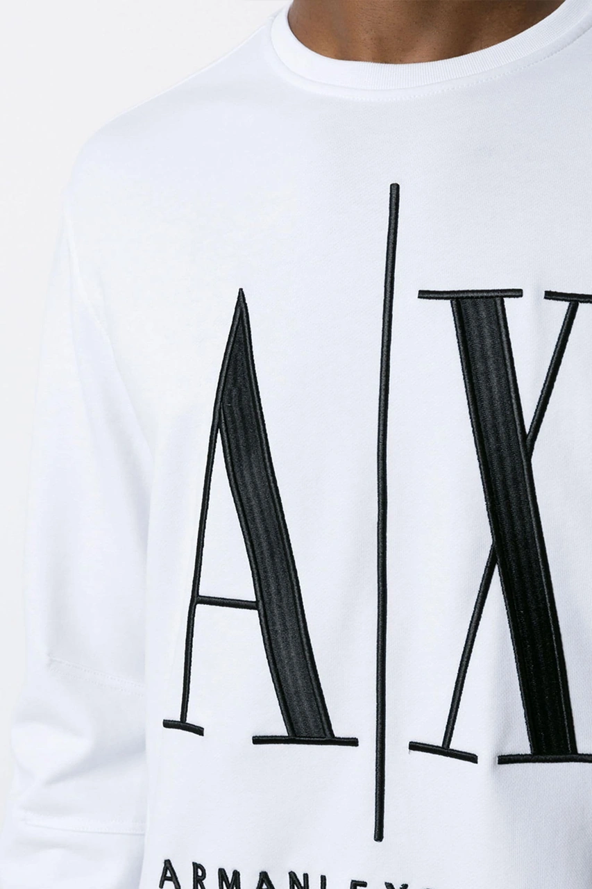Armani Exchange Armani Bisiklet Yaka Erkek Sweat Beyaz