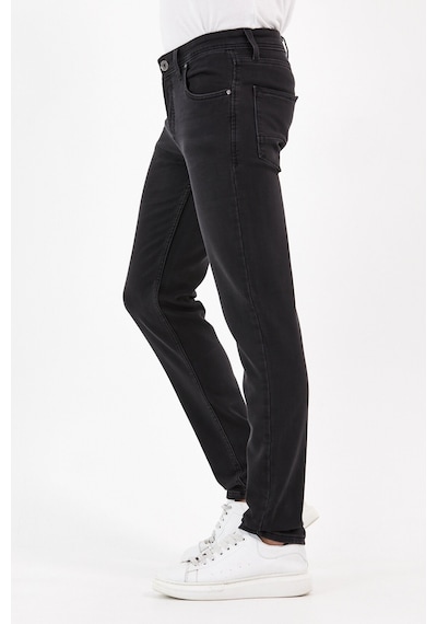 Vikingsjeans Jeans Örme Hamur Kumaş Dar Kesim Erkek Taşlamalı Füme Renk Kot Pantolon Füme