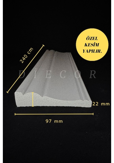 Diecor Dekoratif Boyanabilir 1 Adet 9 Cm Polistren Duvar Çıtası Beyaz 97 X 40 Model:xa233