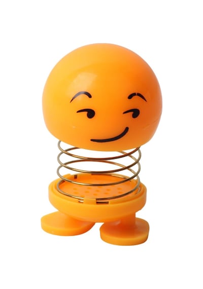 Çok Bilmiş Ukala Emoji Smile Zıp Zıp Kafa 8 Cm Araba Torpido & Pasta Süsü Masaüstü Dekoratif Figür Emoji