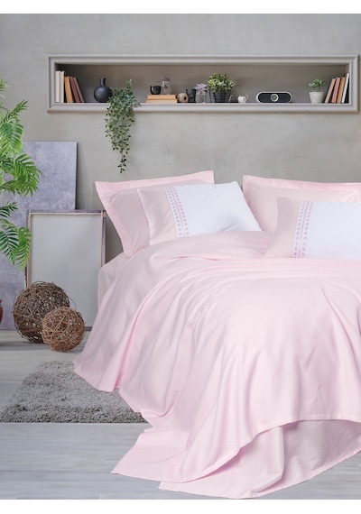 Cotton Box Lusso Bambu Çift Kişilik Pike Takımı Spruce Pudra
