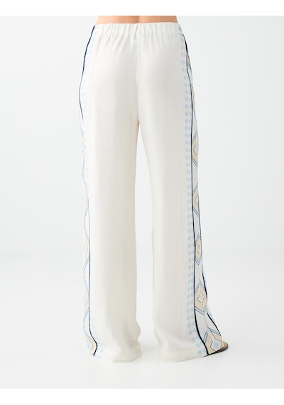 Jimmy Key Kırık Beyaz Şerit Baskı Detaylı Beli Lastikli Pantolon 6sw187331106