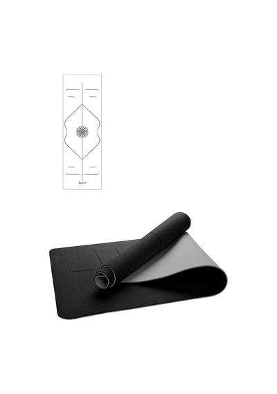 Hizalamalı 6mm Tpe Yoga Matı Pilates Minderi Siyah Genel