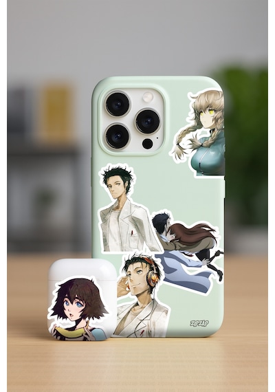 Steins Gate Anime Sticker Paketi 20 Adet Çok Renkli
