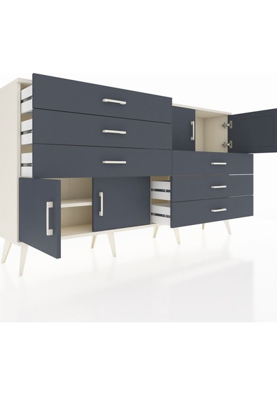 Arges Konsol 2 Raflı 6 Çekmeceli 4 Kapaklı 176x30x99 Aytaşı-antrasit Antrasıt/antrasıt - Aytası Arges Konsol 2 Raflı 6 Çekmeceli 4 Kapaklı 176x30x99 Aytaşı-antrasit Antrasıt/antrasıt - Aytası