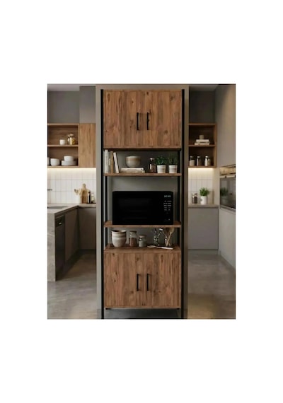 Side Metal Fırın Dolabı 180cm Atlantik Çam Side Metal Fırın Dolabı 180cm Atlantik Çam