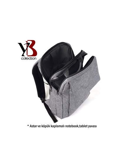 Yb Collection AL3095-2024 15.6 inc Notebook Sırt Çantası Gri