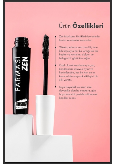 Zen Extension Lash Belirgin Ve Hacim Etkili Maskara Ultra Siyah Diğer