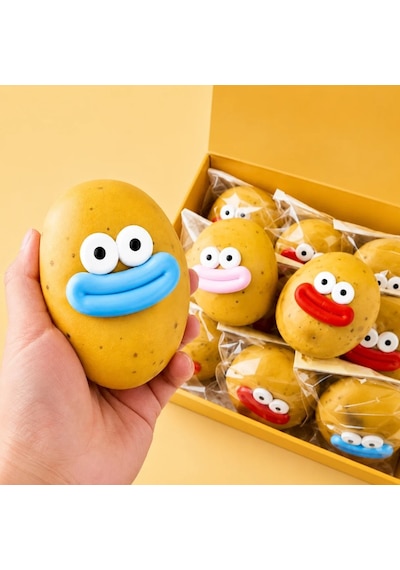 Patates Sukuşi Squish Komik Yüzlü Sukuşi Oyuncak Yumuşak Sıkılabilir Squishy - 1 Adet