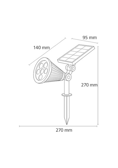 Solar Led Bahçe Armatürü Işık Güneş Enerjili Kazıklı Duvar Montajlı Çim Aydınlatma Lambası 7 Led Ip65 90 L Çok Renkli