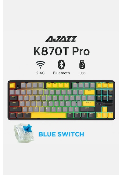 K870t Pro 3 Modlu Uyumlu Hot-swap Rgb, Mekanik Klavye - Siyah