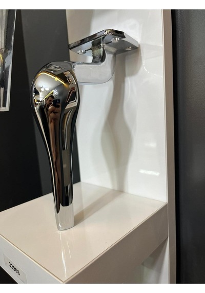 Kaşık Metal Ayak 20cm Krom Renk Kitaplık Koltuk Tv Ünite Dolap Komidin Modern Mobilya Ayağı Gümüş