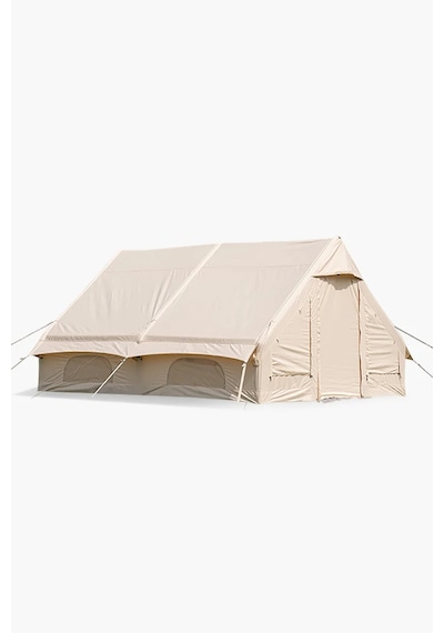 12 Kişilik 4 Mevsim Şişme Kamp Çadırı 300x400 12 M2 Yükseklik 210 Cm Kış Şartlarına Uygundur Bej