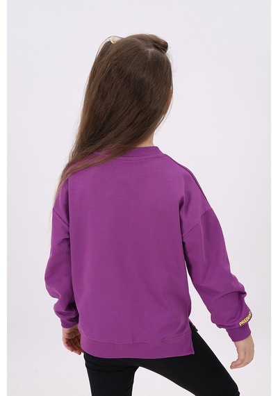 Toontoy Kids Toontoy Kız Çocuk Nakışlı Sweatshirt Mor