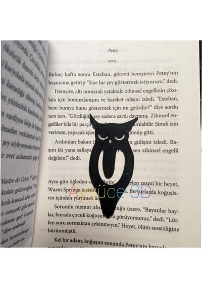 Ayyüce 3d, Harry Potter Baykuş Kitap Ayracı , 2'li Set, Siyah