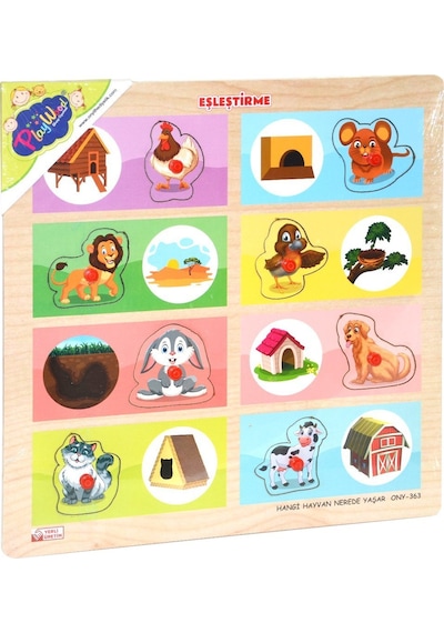 Ony-363-364 Ahşap Tutmalı Eşleştirme Hangi Hayvan Nerede Yaşar -O.