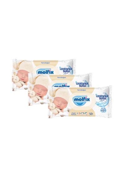 Molfix Yenidoğan Izotonik Sulu Mendil 3 X 50'Li