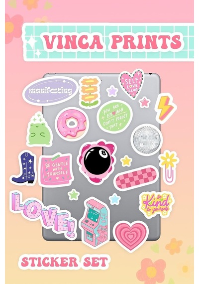 Laptop Sticker Seti 22 Adet Sticker Macbook Notebook Tablet Telefon Ajanda Defter Sticker Seti