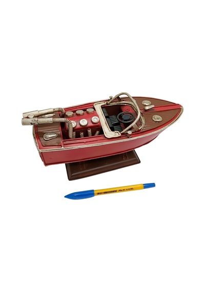 Dekoratif Metal Hız Botu Sürat Teknesi 25cm