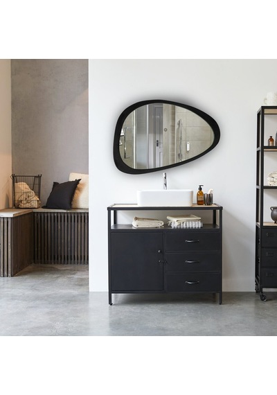 Dekoratif Ayna Siyah Çerçeve 70x50 Buzkan Siyah