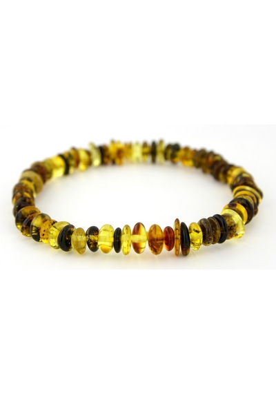 Kehribar Bileklik Amorf Tasarım Ambergold Blk23-90 Çok Renkli