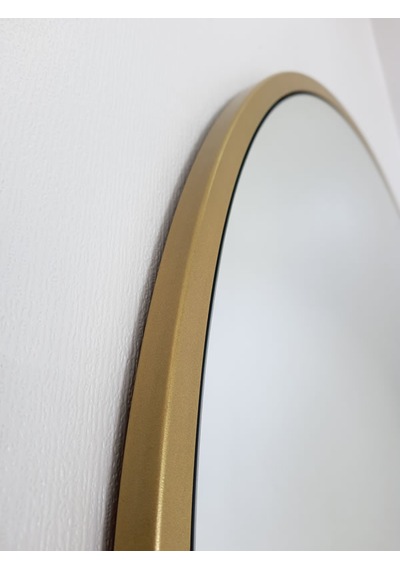 Ayna Denizi Circle Eighty Gold Model Gold Altın Renk Metal Çerçeveli Yuvarlak Dekoratif Ayna Gold - Altın