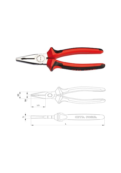 Ceta Form 200Mm E01-11-0200 Kombine Pense Parlak Krom/Duotech Sa