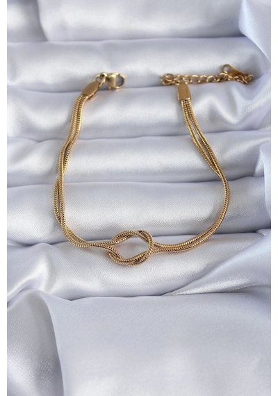 316l Çelik Gold Renk Düğüm Model Kadın Bileklik