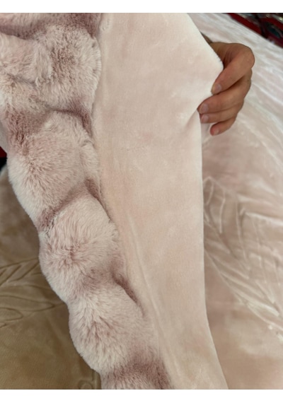 Aslan Bubble Çift Taraflı / Çift Katlı /çift Kişilik/ Lüx Battaniye/ 4,5 Kg / Modern / Şık / Çeyizlik Pembe