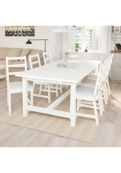 Ikea Beyaz Geniş Yemek Masası - Açılır Yemek Masası