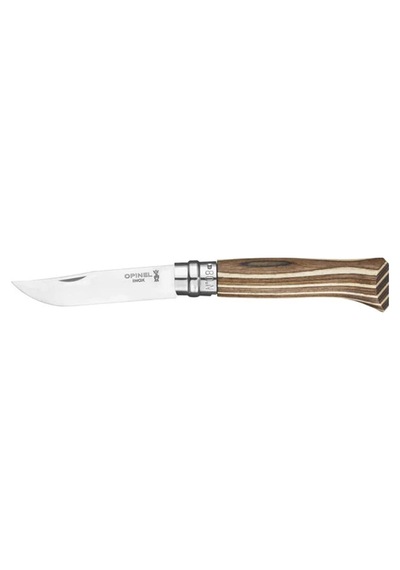 Opinel No 8 Lamine Birch Özel Seri Paslanmaz Kamp Bıçak (Kahverengi) Çok Renkli