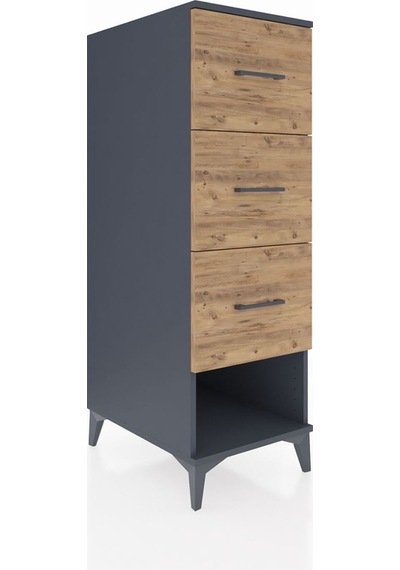 Kronos Dolap 3 Çekmeceli 44x59x134 Antrasit-çam Antrasit