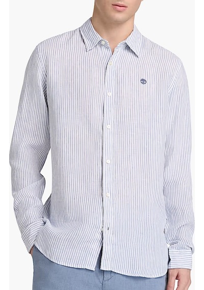 Timberland Mill Brook Linen Striped Regular Erkek Gömlek-33345 Açık Mavi