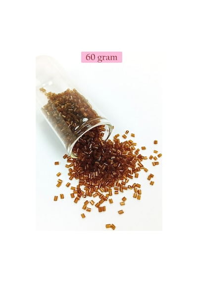 Kesme Cam Boncuk 2mm - 60 Gram - Şeffaf Açık Kahve - Bnc391