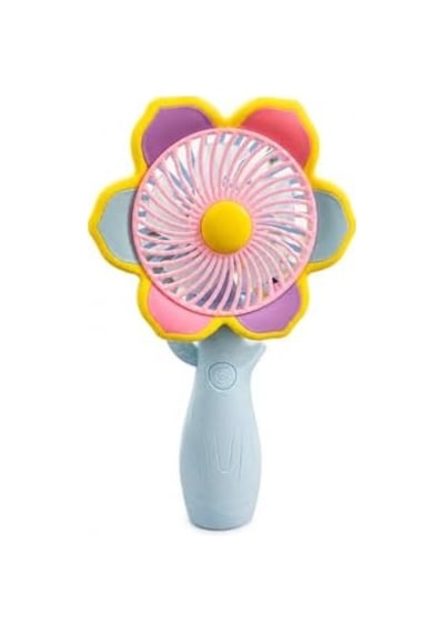 Mini El Fanı Usb Şarjlı Type-c Bağlantılı 3 Kademeli Taşınabilir Elektrikli Fan Masaüstü Ve El Tipi Kullanım Renk Serinletici Fan Mavi Pembe Sarı Çiçek