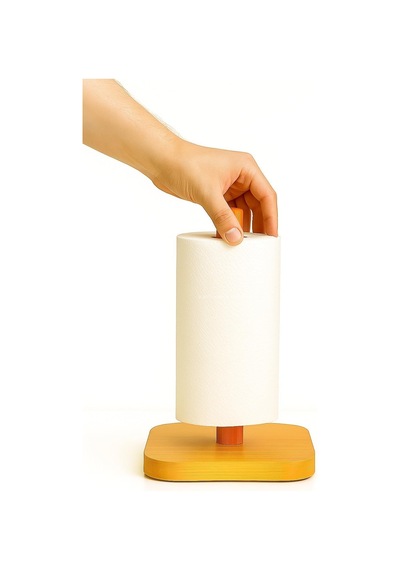 Bambu Kağıt Havluluk Doğal Ahşap Mutfak Tezgahı İçin Dikey Kağıt Havlu Standı Modern Şık Tasarı Diğer