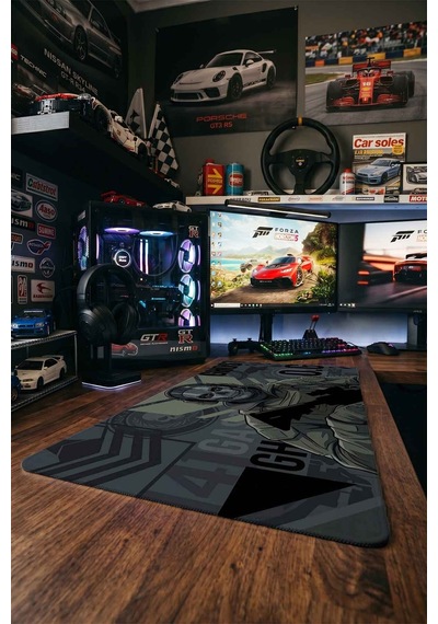 Ghost Call Of Duty Askeri Tasarım 40x90 Cm Oyuncu Mousepad Kaymaz Taban Büyük Boy Siyah