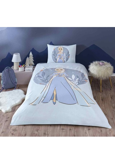 Disney Nevresim Takımı Ranforce Tek Kişilik Lila Frozen Ice Quenn