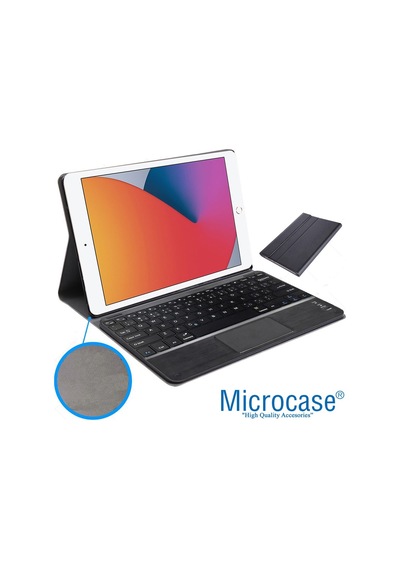 Apple Uyumlu iPad  8.Nesil 10.2" 2020 Bt Touchpad Klavyeli Standlı Kılıf - Bkk5