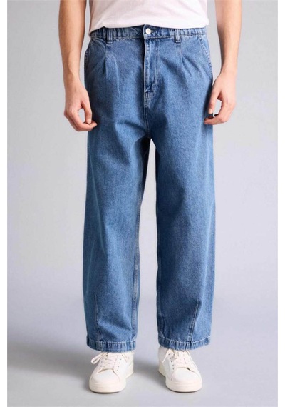 Defacto Esnek Belli Barrel Fıt Mavi Erkek Jean Pantolon F8997ax/nm28 Mavi