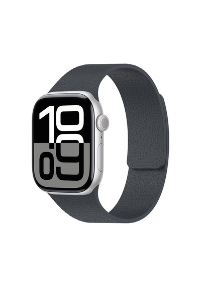 Apple Watch 10 42mm Uyumlu Kabartma Desenli Silikon Kordon Krd-136 - Lacivert - T36713