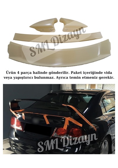Civic Fd6 Bagaj Üstü Yüksek Spoiler-spoyler Boyasız Plastik